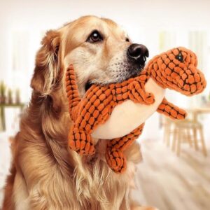 a dog playing with a dog toy